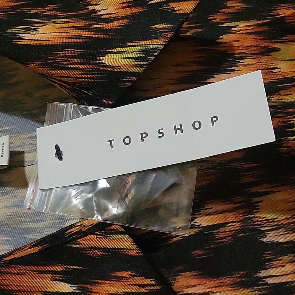 Topshop Asymmetrical Brown Patterned Dress - Picture 3 of 5